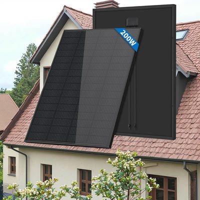 Sistema di energia solare domestico pannello solare nero da 200 W con vetro e cavo fotovoltaico da 900 mm