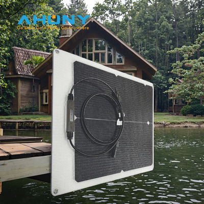 Un buon prezzo. 50W 22V ETFE pannello solare flessibile nero ️ Cellula solare PERC monocristallina semi-flessibile sottile leggera per marina, camper, barca, campeggio, tenda, ricarica delle batterie in linea